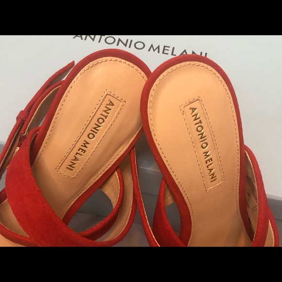 Antonio Melani Candy Red Sandals. RUN SMALL. - Picture 4 of 6
